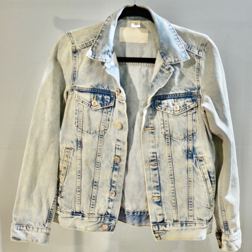 H&M distressed denim jacket
